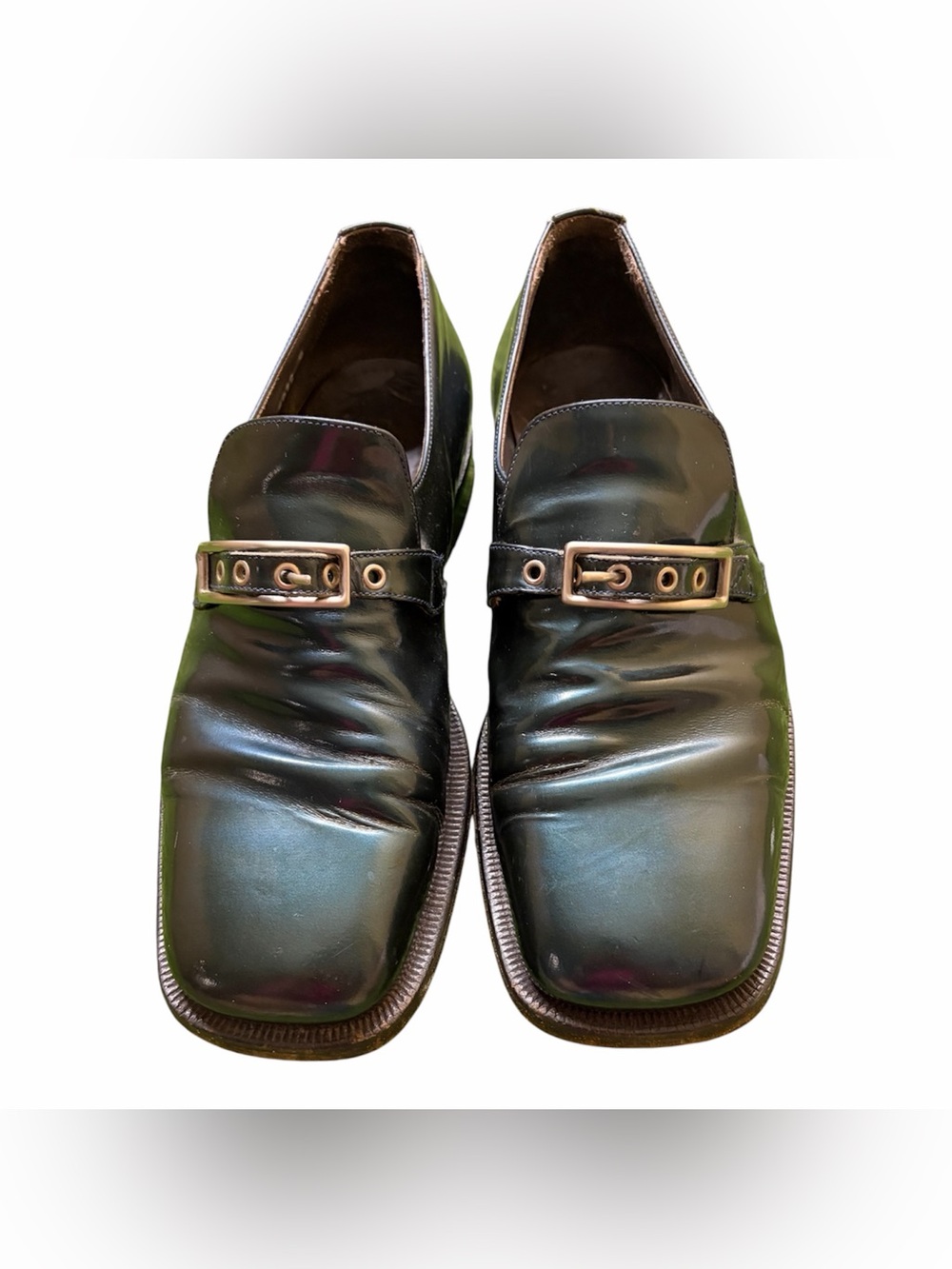 Johnny  Moke Black Leather Men's Loafers with Gold Medallion